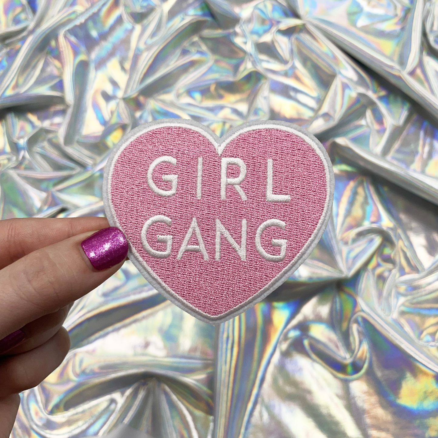 Girl Gang Heart Embroidered Patch Iron-On