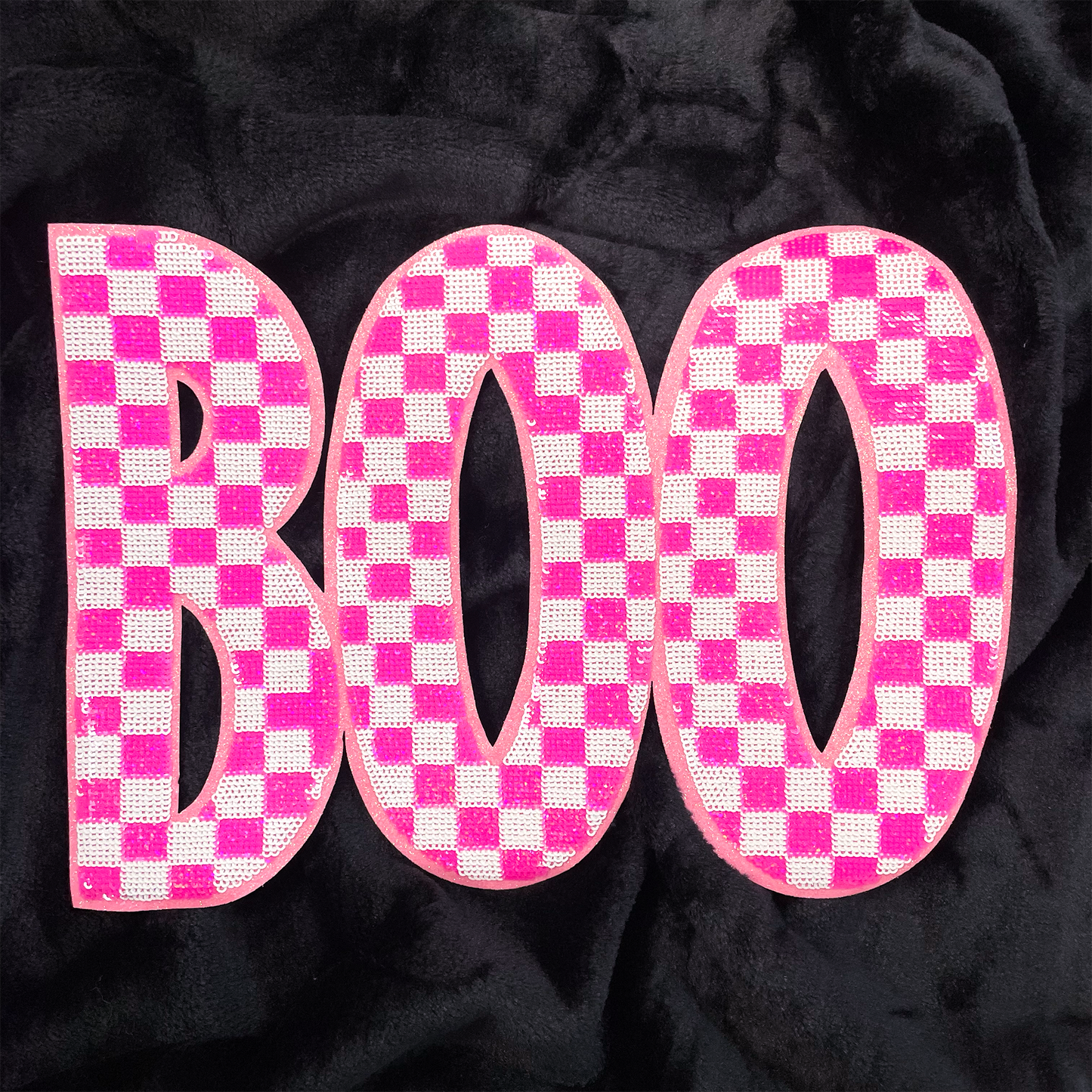 Sequin Halloween Boo Iron-On Patch - Multiple Colors