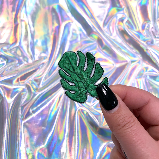 Monstera Leaf Embroidered Patch Iron-On for Hats
