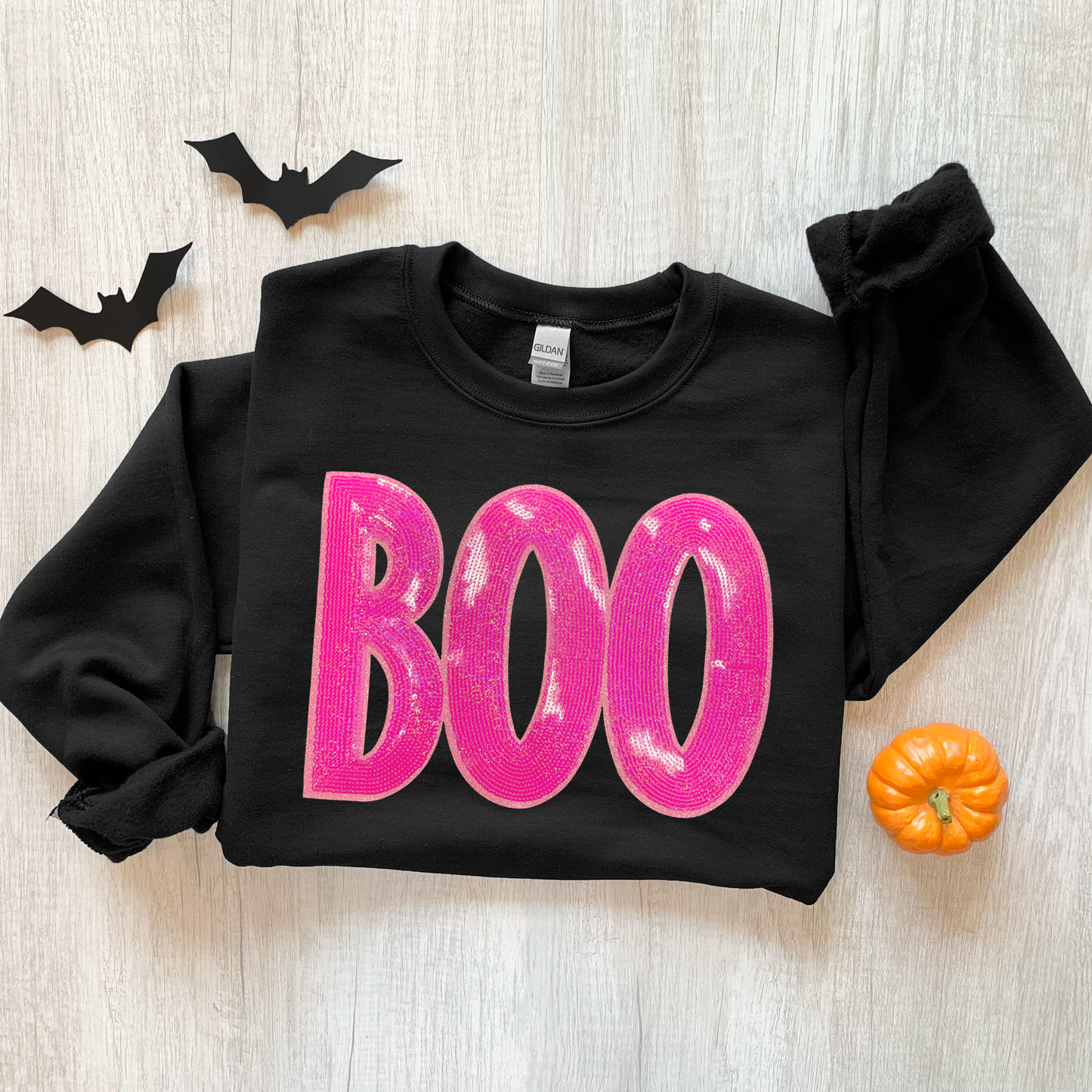 Sequin Halloween Boo Sweatshirt - Multiple Colors