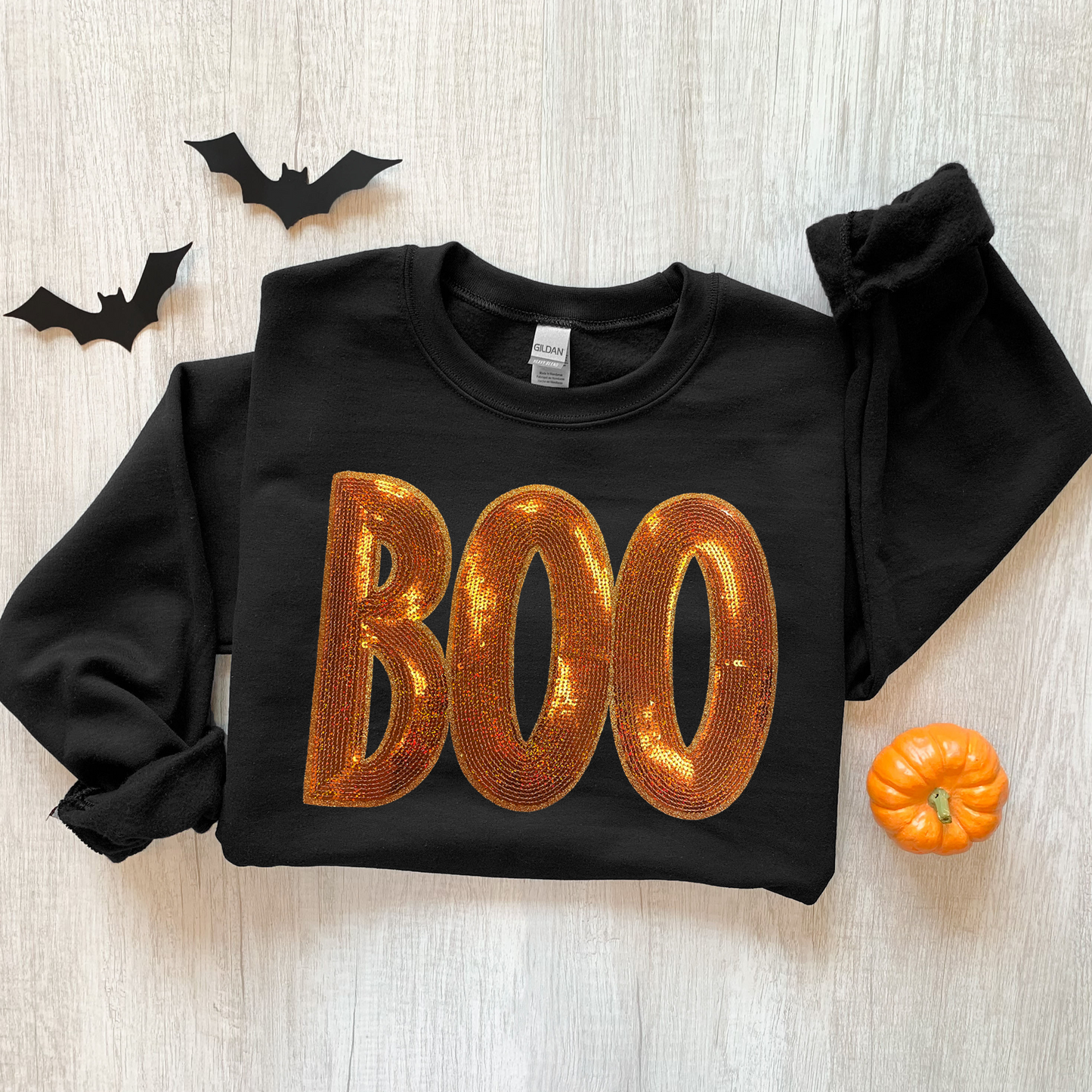 Sequin Halloween Boo Sweatshirt - Multiple Colors