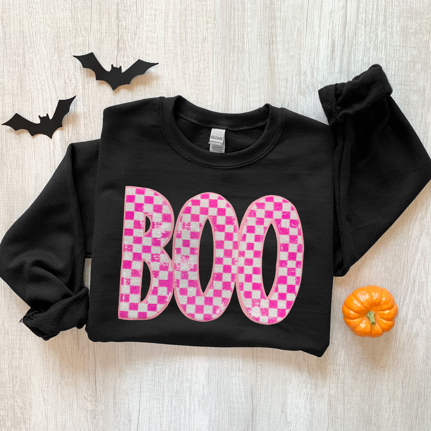 Sequin Halloween Boo Sweatshirt - Multiple Colors