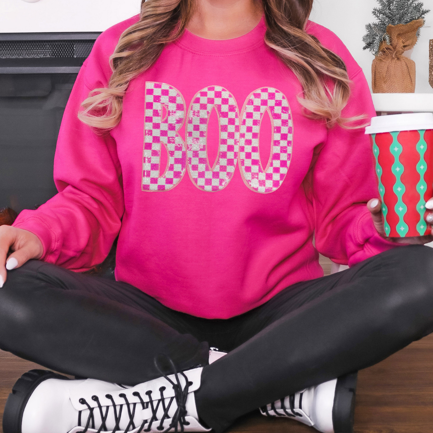 Sequin Halloween Boo Sweatshirt - Multiple Colors