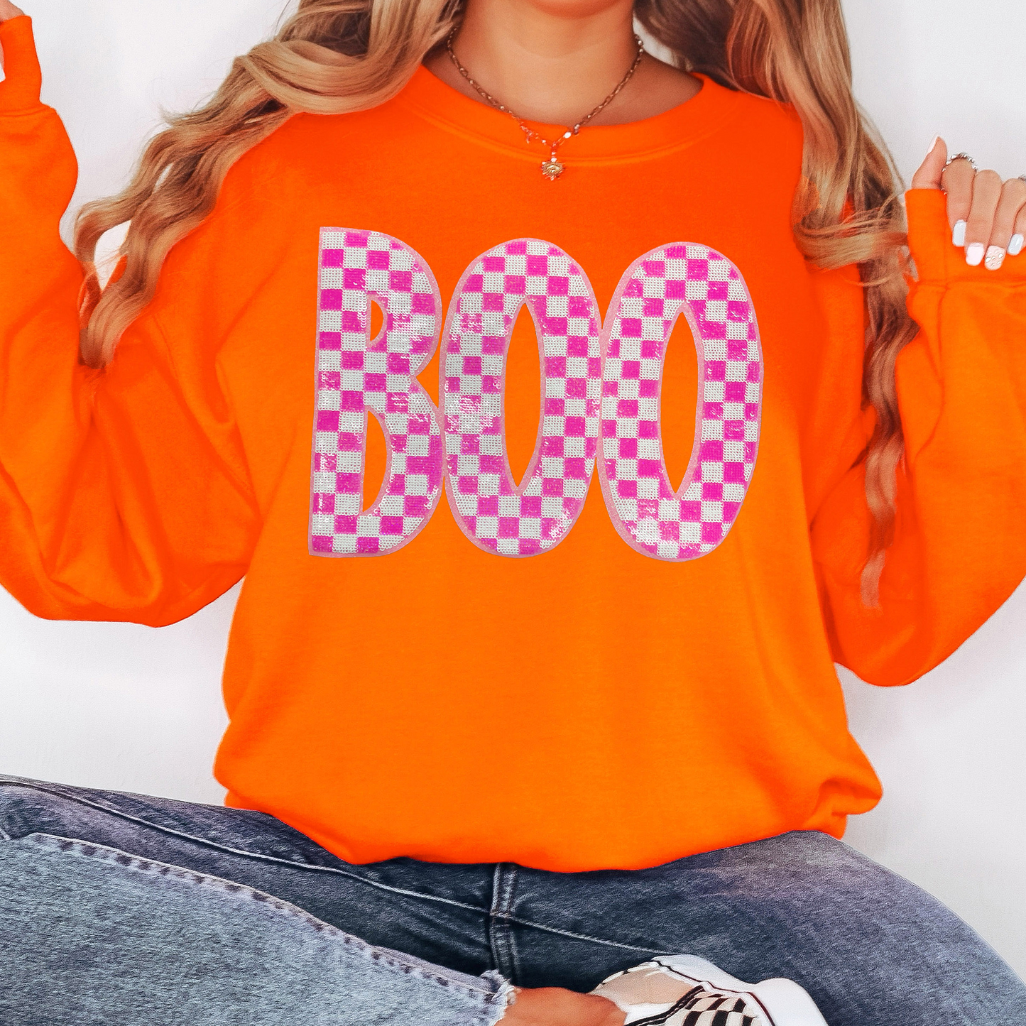 Sequin Halloween Boo Sweatshirt - Multiple Colors