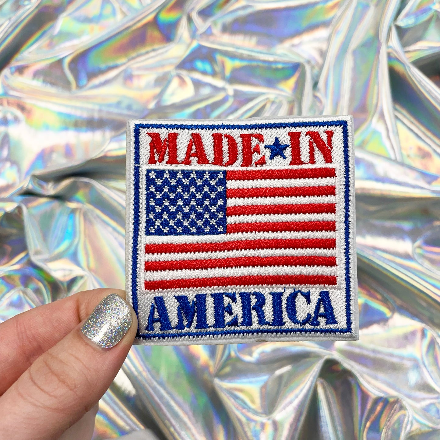 Made in America, Red White and Blue Iron-On Patch