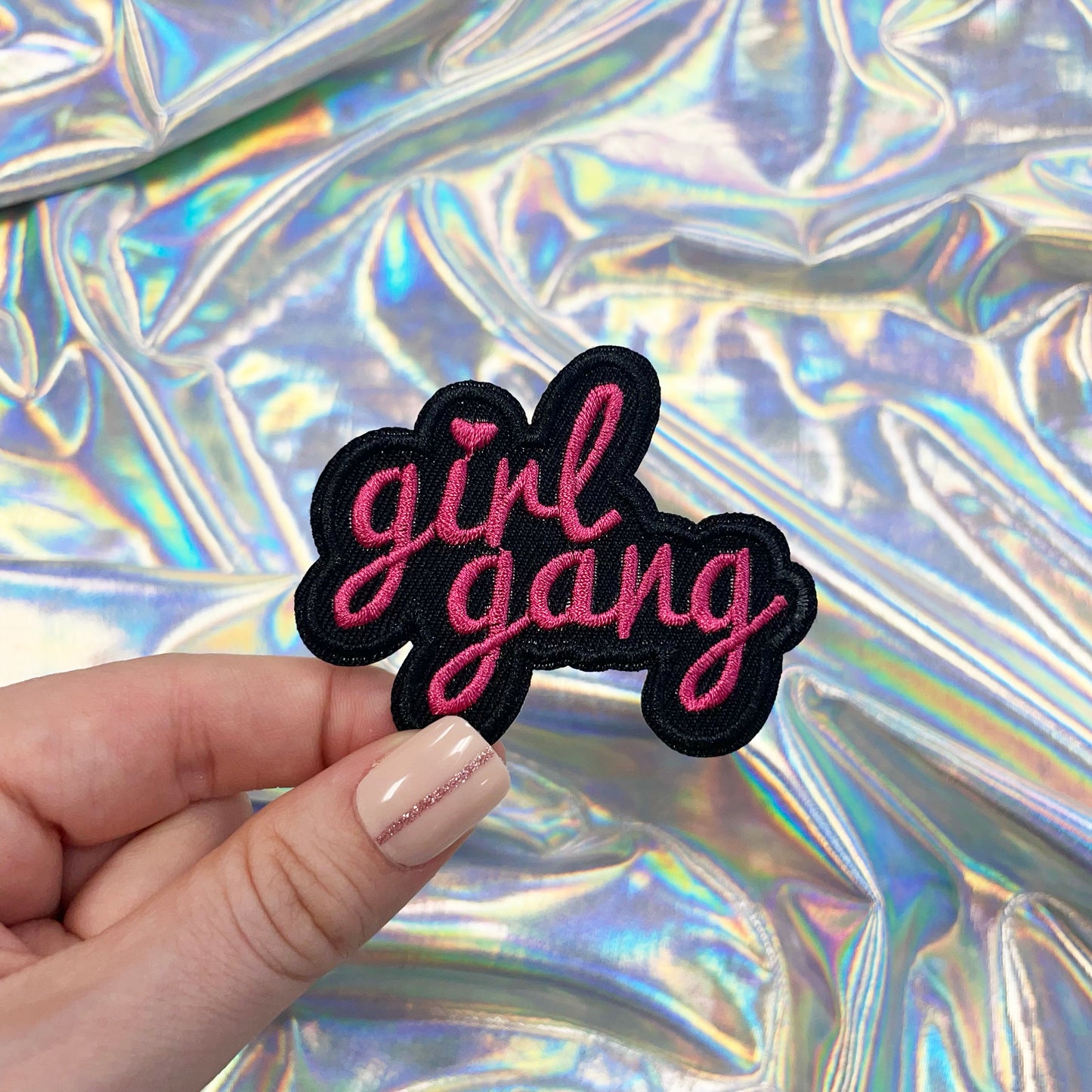 Pink Girl Gang Iron On Patch