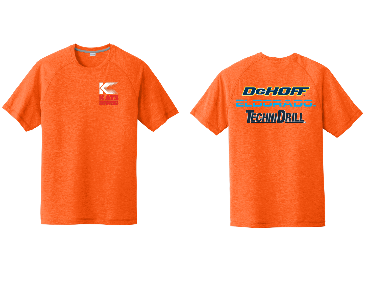 Short Sleeve Tri-Blend Wicking Raglan Tee with Kays Engineering Logos