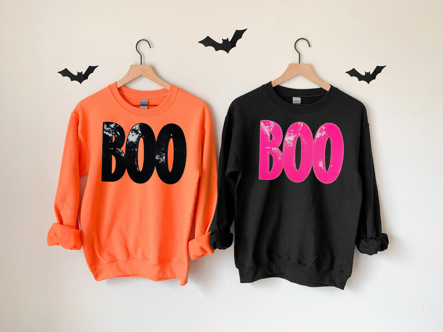 Sequin Halloween Boo Sweatshirt - Multiple Colors