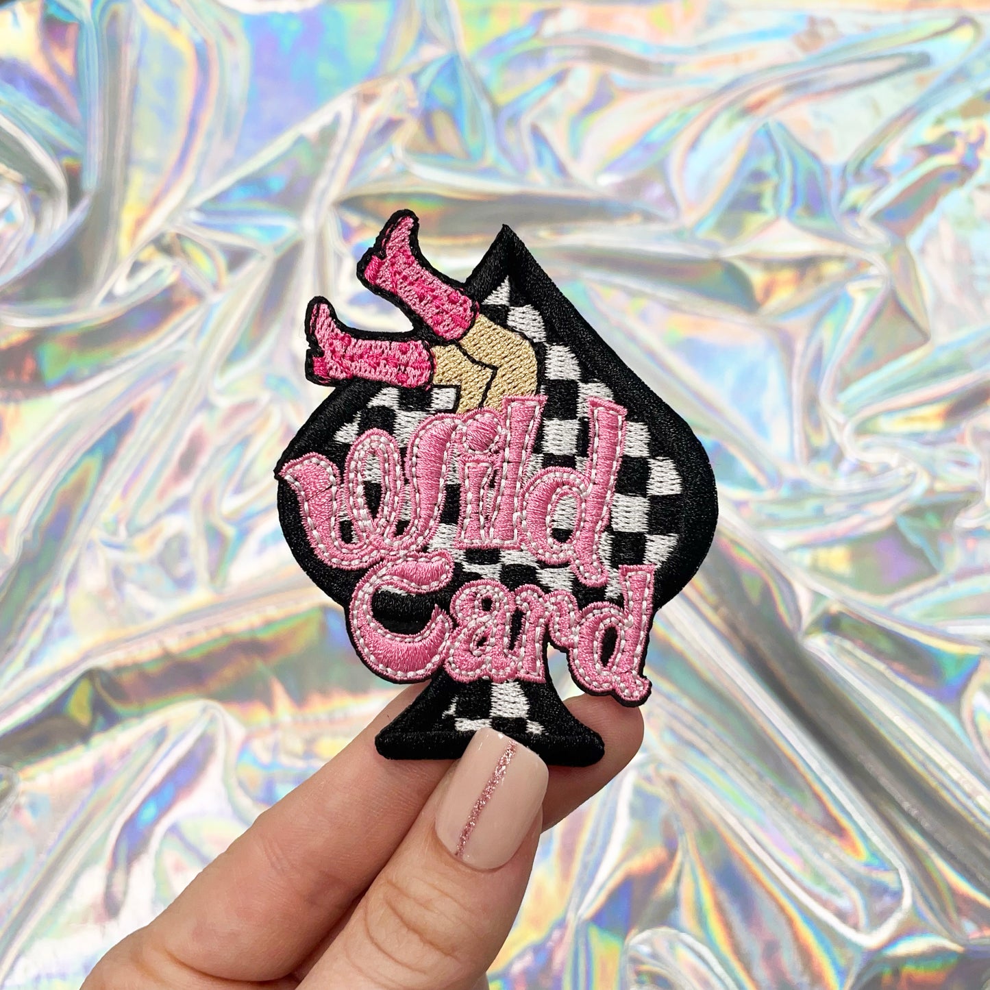 Wild Card Spade Patch with Cowgirl Boots