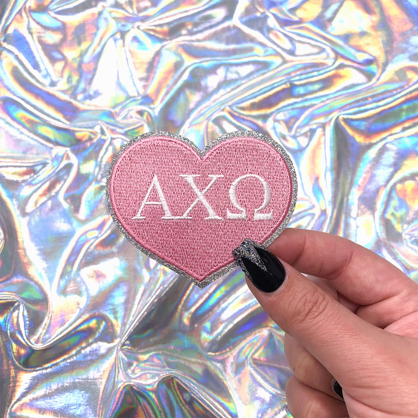 Alpha Chi Omega Heart Sorority Embroidered Patch