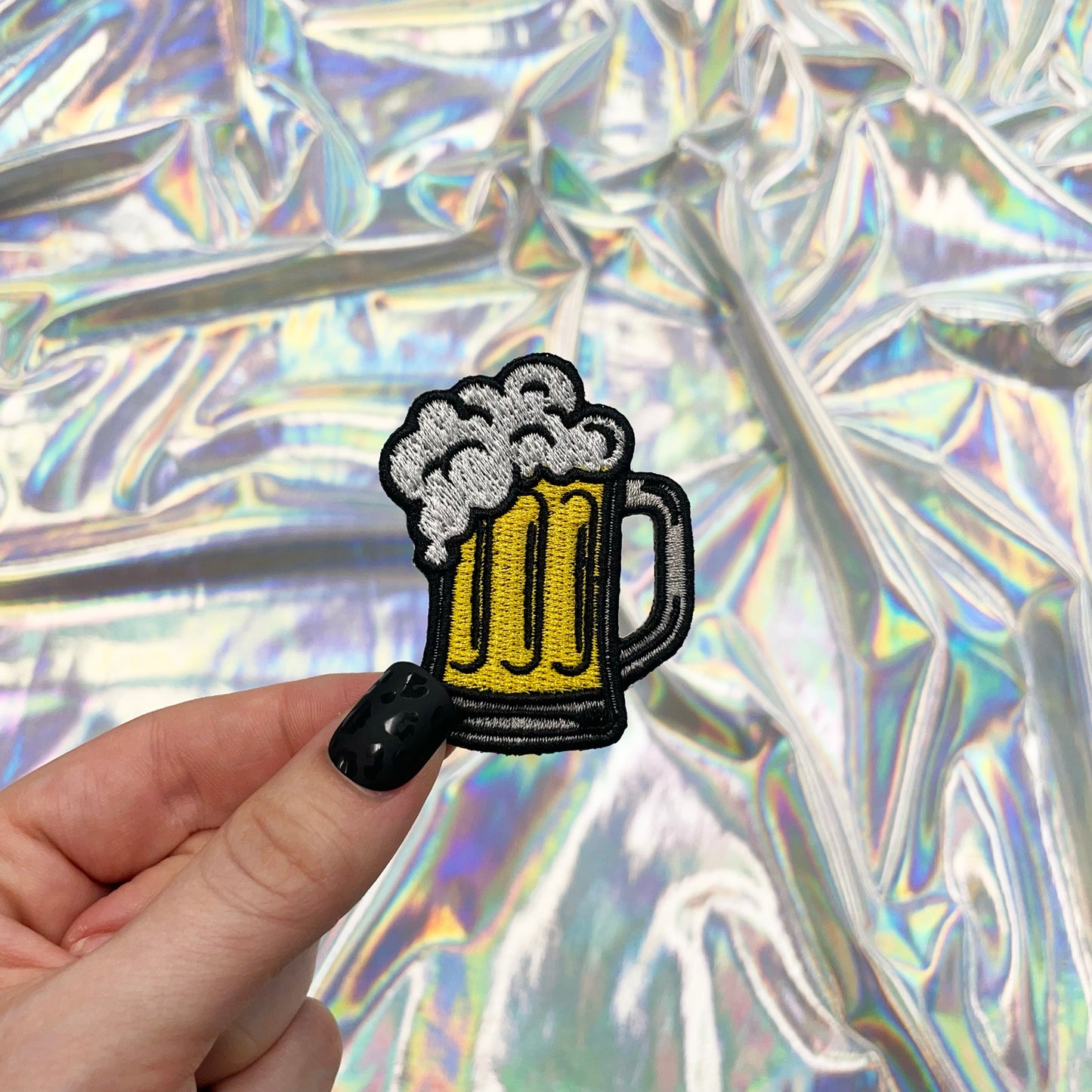 Beer Mug Embroidered Patch Iron-On for Hats