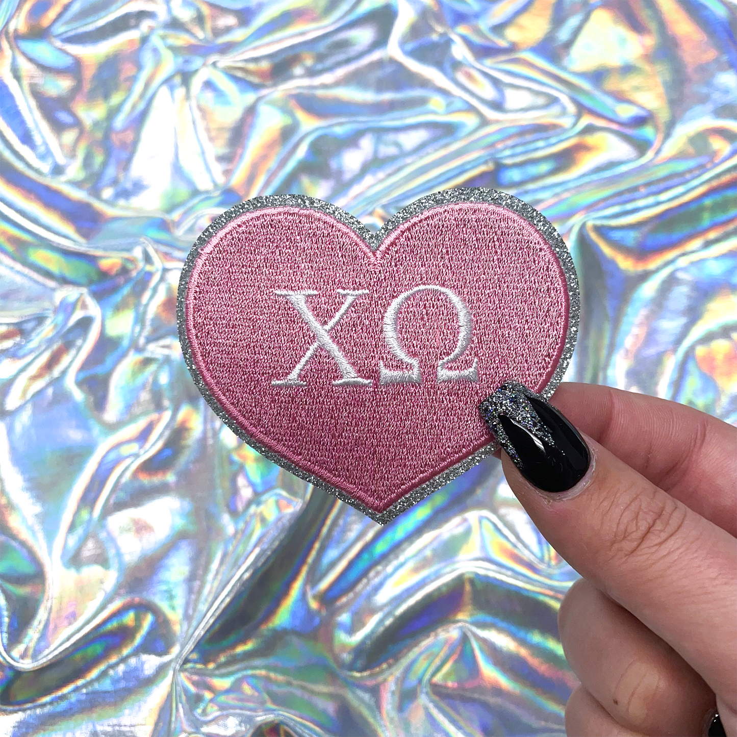 Chi Omega Heart Sorority Embroidered Patch