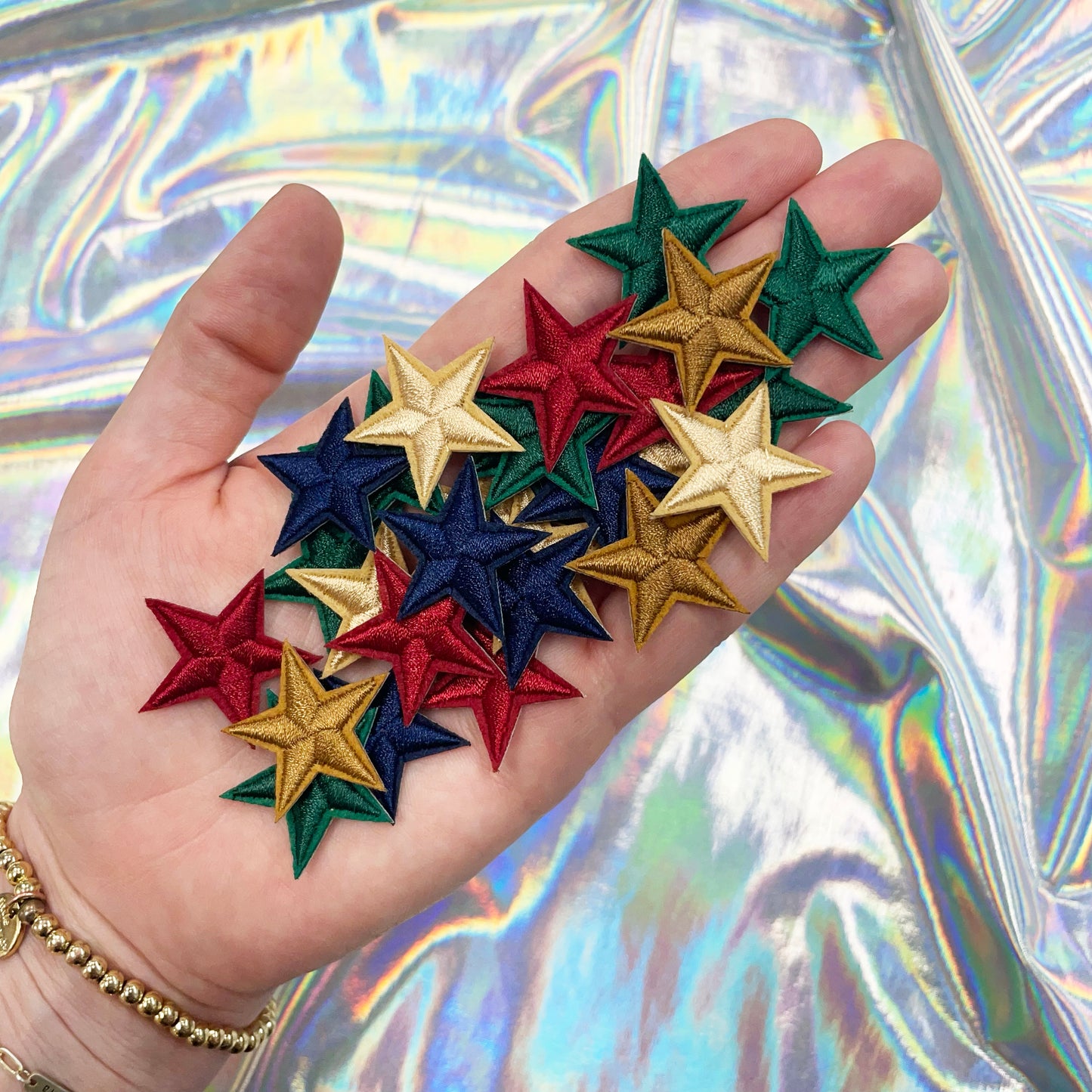 Mini Star Bundle - 50 Pieces Iron On Star Patches (Dark Jewel Tones Mix)