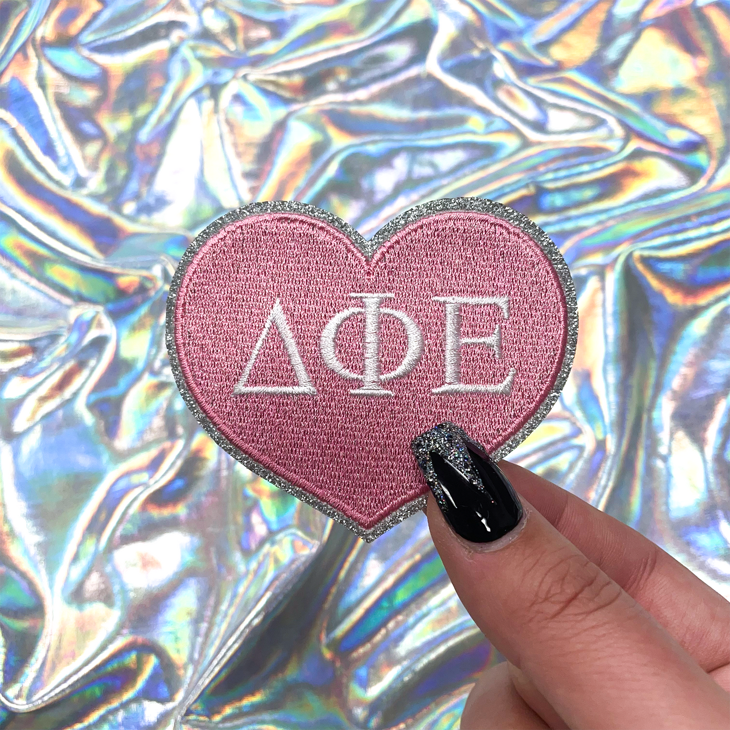 Delta Phi Epsilon Heart Sorority Embroidered Patch