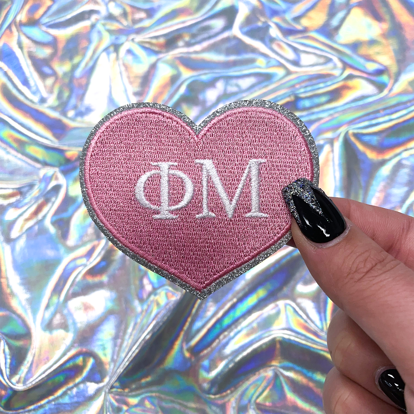 Phi Mu Heart Sorority Embroidered Patch