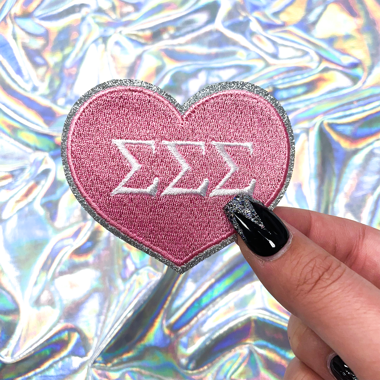 Sigma Sigma Sigma Heart Sorority Embroidered Patch