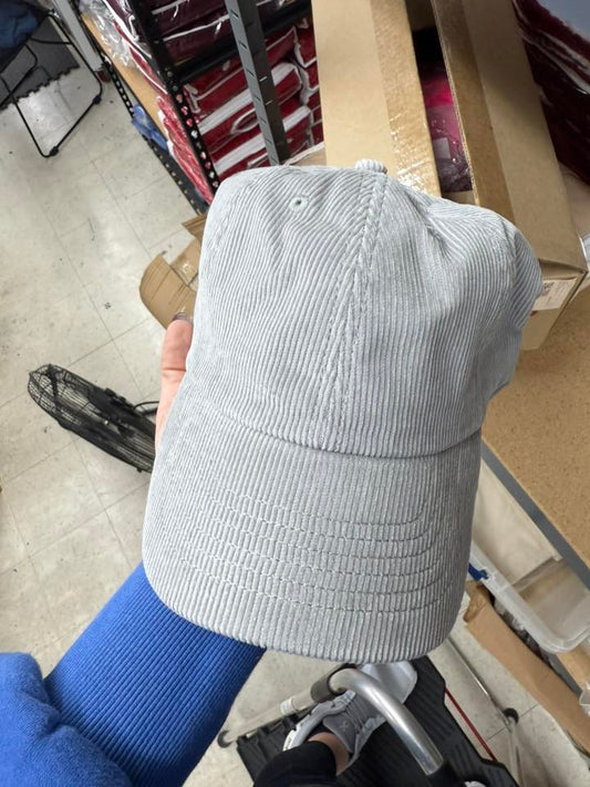 Grey Corduroy Hat
