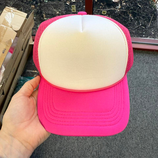 Pink and White Trucker Hat