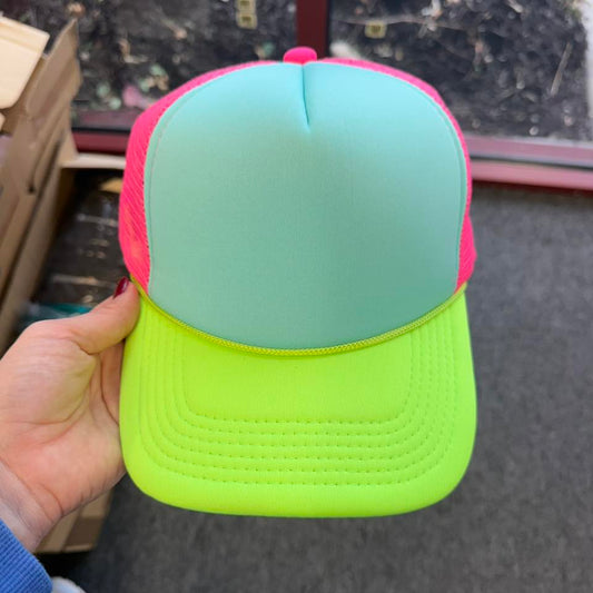 Neon Tri-Color Trucker Hat