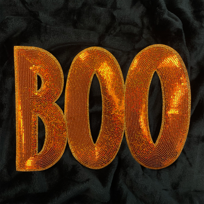 Sequin Halloween Boo Iron-On Patch - Multiple Colors