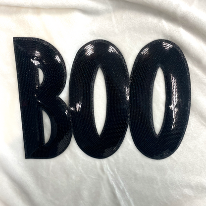 Sequin Halloween Boo Iron-On Patch - Multiple Colors