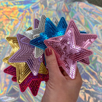 Sequin Star Bundle - 12 Pieces Iron On Star Patches