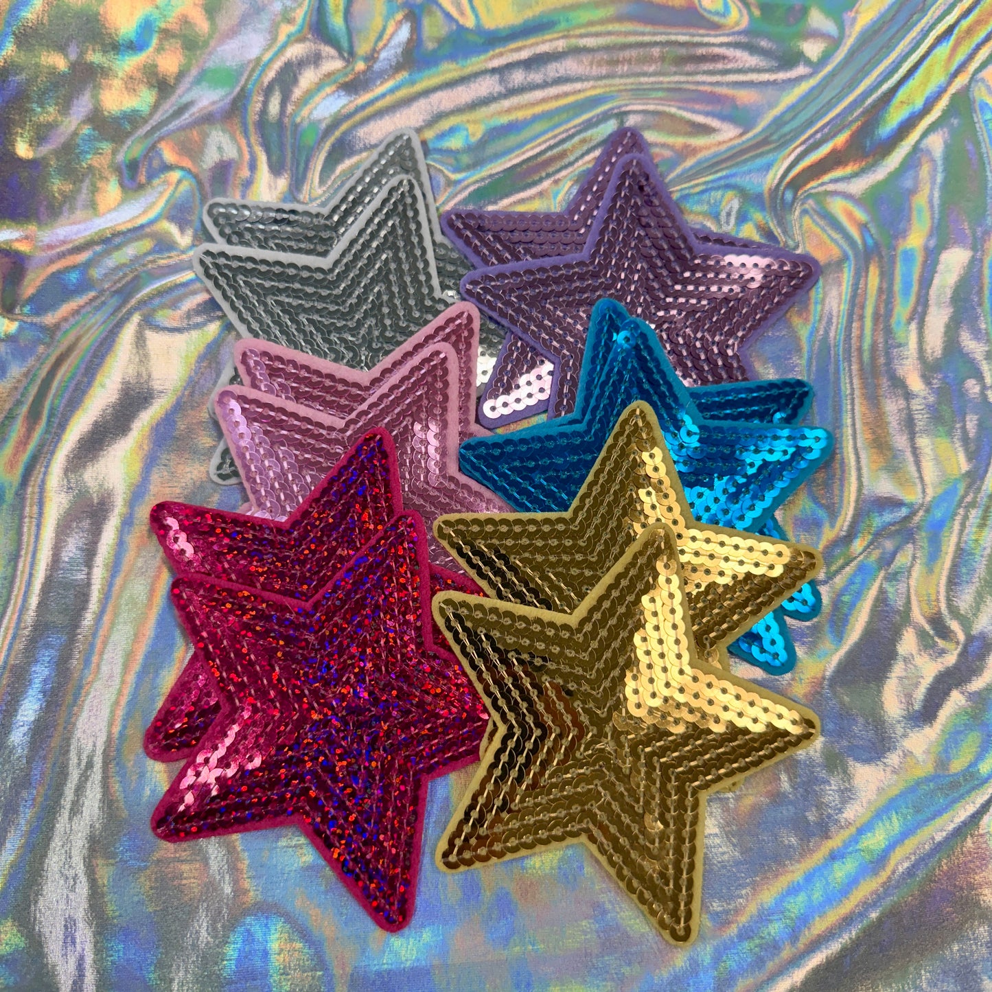 Sequin Star Bundle - 12 Pieces Iron On Star Patches