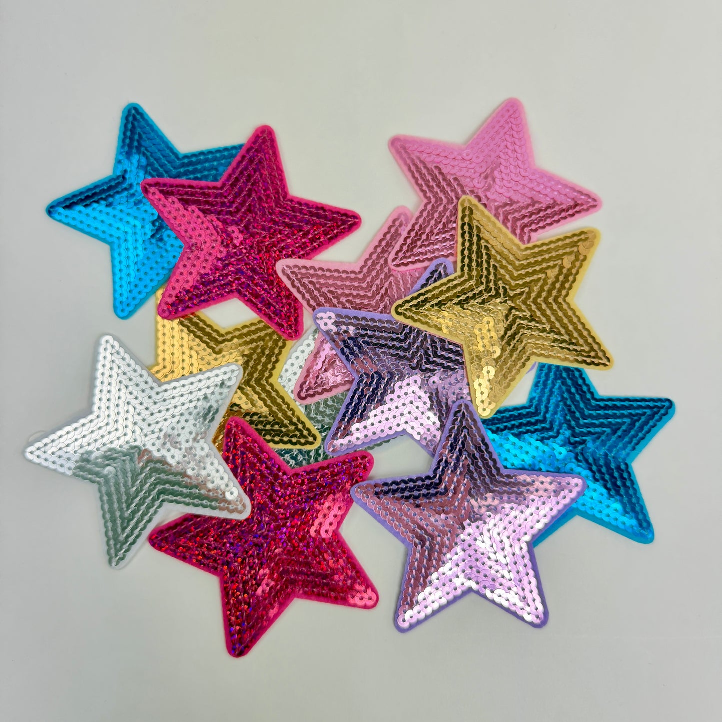 Sequin Star Bundle - 12 Pieces Iron On Star Patches