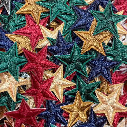 Mini Star Bundle - 50 Pieces Iron On Star Patches (Dark Jewel Tones Mix)