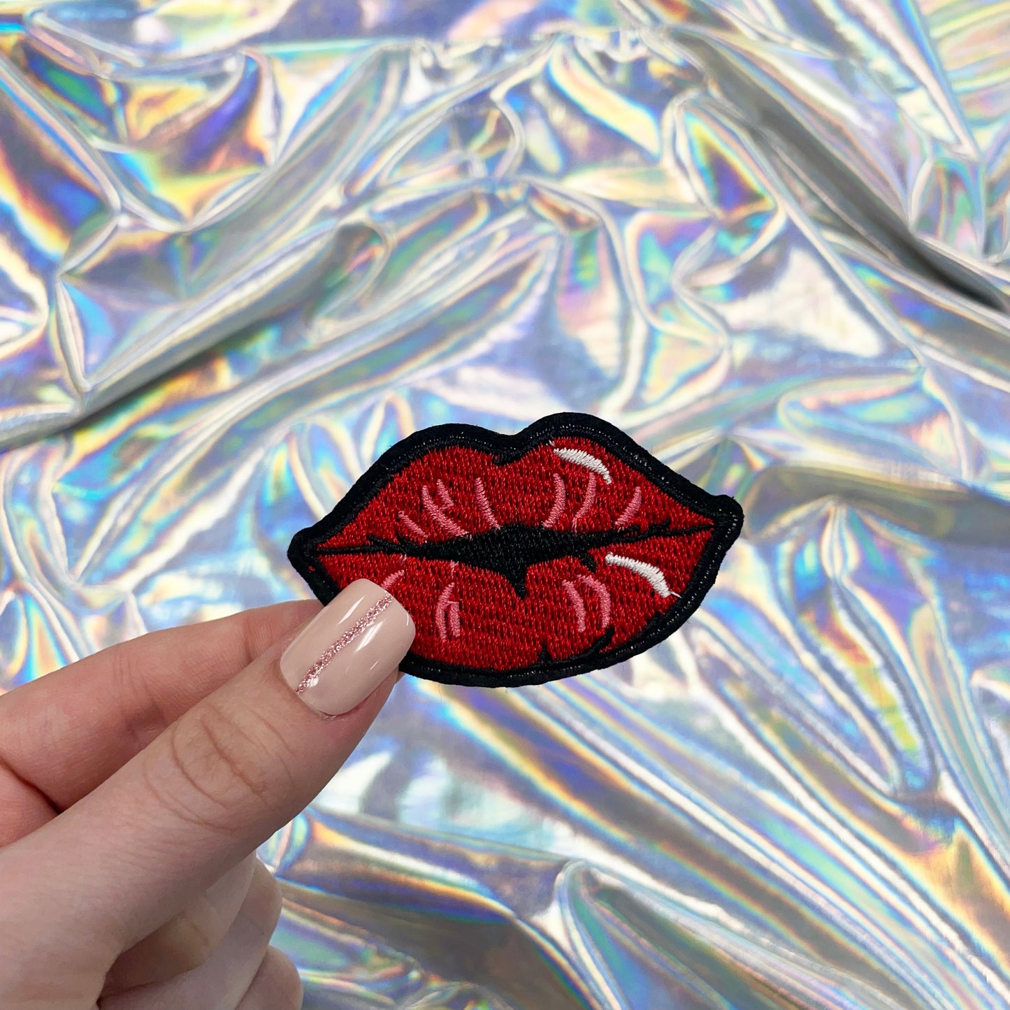 Lips Embroidered Patch Iron-On for Trucker Hats