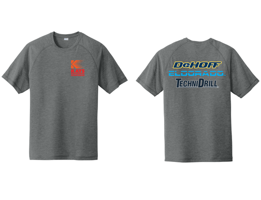 Short Sleeve Tri-Blend Wicking Raglan Tee with Kays Engineering Logos