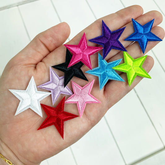 Small Colored Stars Iron On Patches