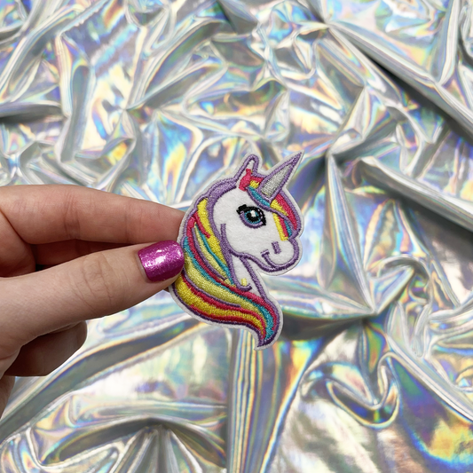 Unicorn Embroidered Patch, Iron-On for Hats