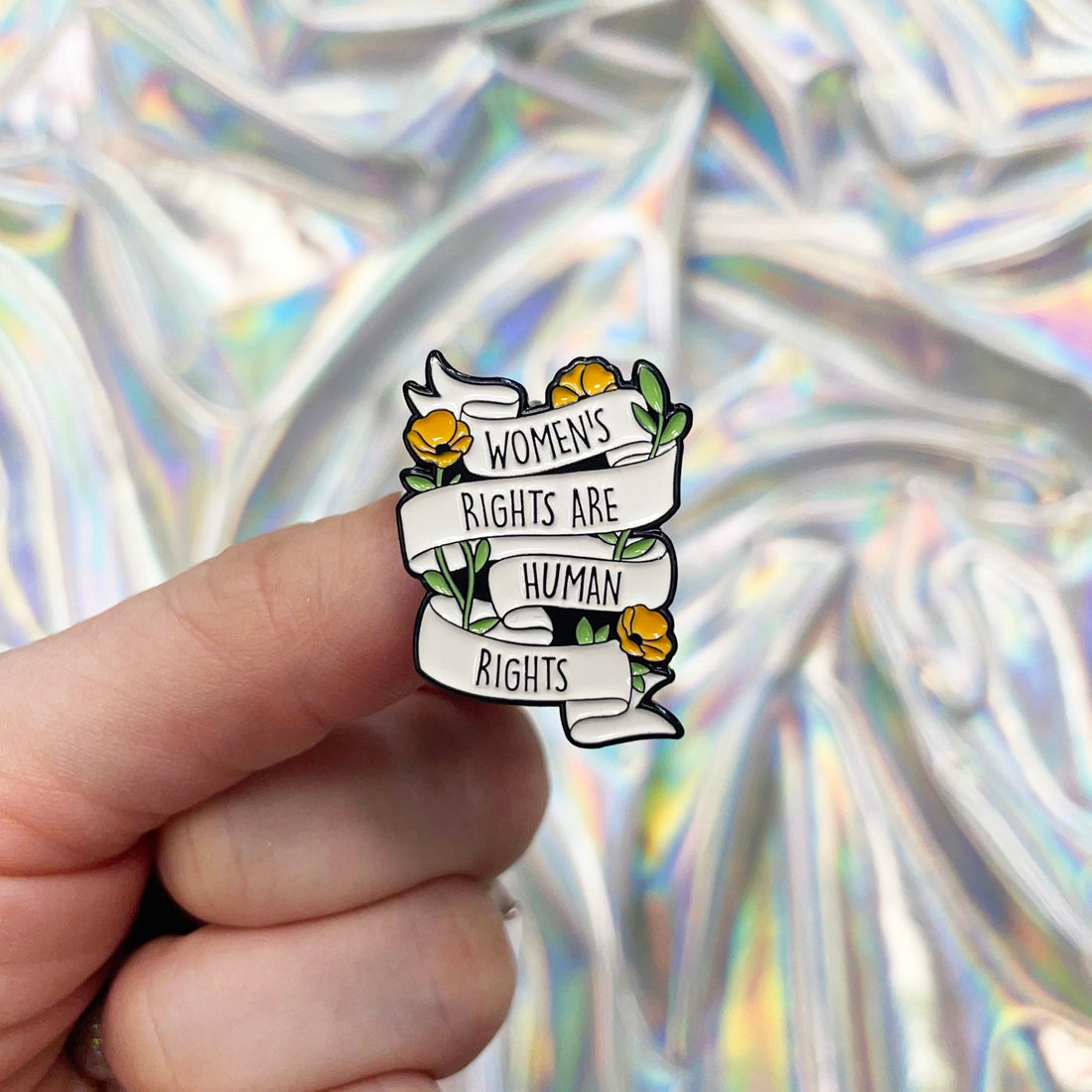 Women's Rights Are Human Rights Enamel Pin – The Crafty Engineer