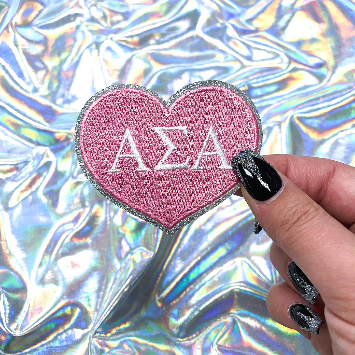 Alpha Sigma Alpha Heart Sorority Iron-On Patch