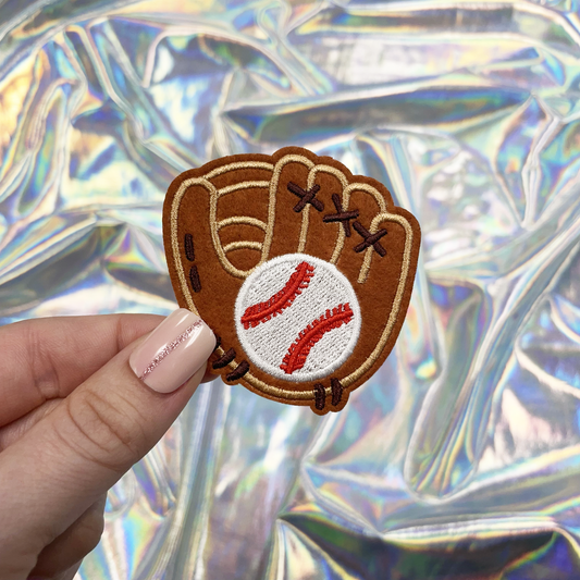 Baseball Glove Embroidered Patch Iron-On for Hats