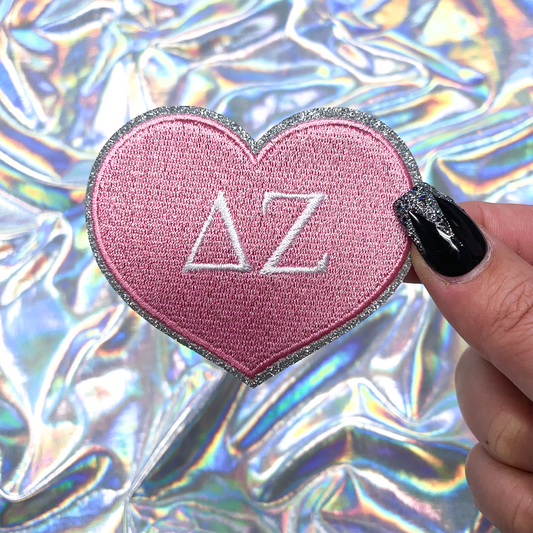 Delta Zeta Heart Sorority Iron-On Patch