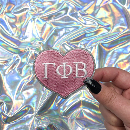 Gamma Phi Beta Heart Sorority Iron-On Patch