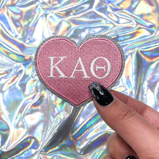 Kappa Alpha Theta Heart Sorority Iron-On Patch