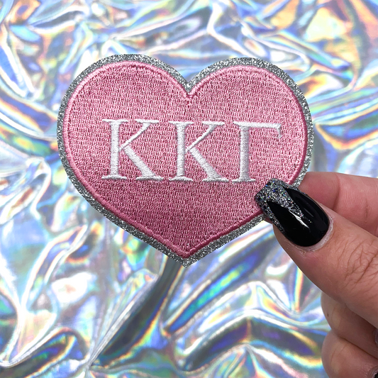 Kappa Kappa Gamma Heart Sorority Iron-On Patch