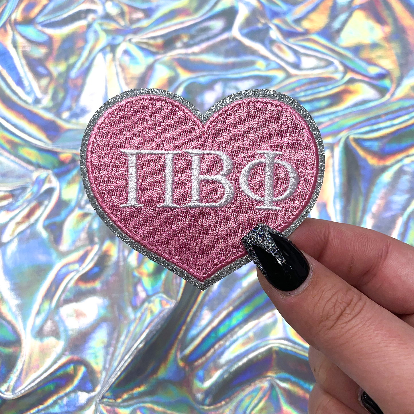 Pi Beta Phi Heart Sorority Iron-On Patch