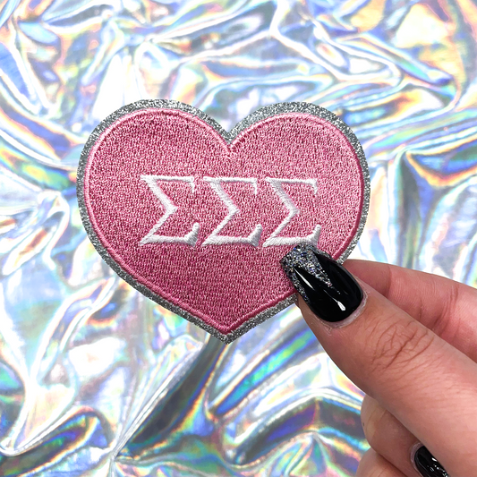 Sigma Sigma Sigma Heart Sorority Iron-On Patch